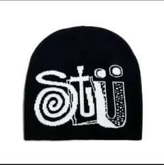 stussy変形ロゴビーニー