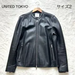 【美品 】UNITED TOKYO シングルライダースジャケット　羊革　黒