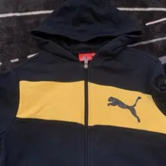 PUMA フード付きパーカー 150 黒/黄
