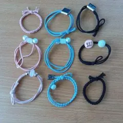 【新品】【匿名配送】いろいろヘアゴム　９個　セット新品、未使用