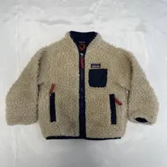 patagonia フリースジャケット 31M ベージュ/ネイビー
