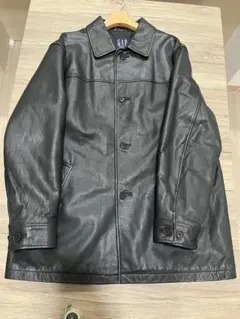 OLD GAP 90s レザー カーコート ブラック xs - メルカリ