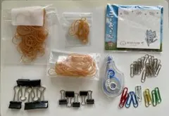 文房具セット（クリップ/輪ゴム/修正テープ/付箋）