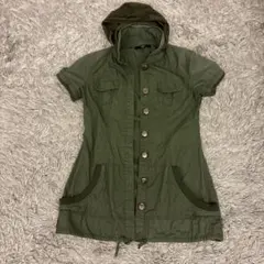 OZOC フード付きオリーブグリーンジャケット 38