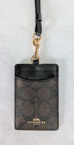 COACH コーチ レザー ID ネックストラップ パスケース カード入れ