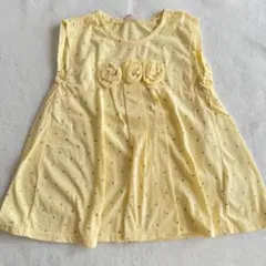 【新品タグ付】プティマイン ラメドット お花チュニック 120 ノースリーブ