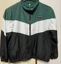 ジップアップジャケット 緑/白/黒