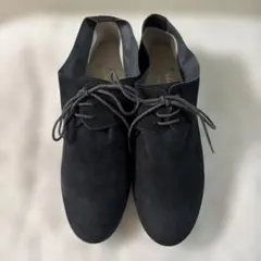 ほぼ未使用品French Sole ブラック スエードレースアップシューズ