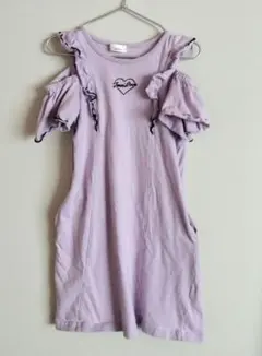 JENNI love 半袖 肩出し パープル　ワンピース