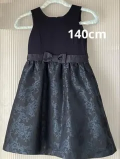 140cm フォーマルワンピース ネイビー 入学式　発表会