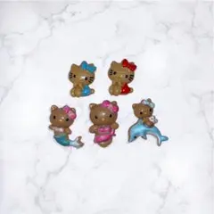 ネイルパーツ 5個セット ガングロギャル 日焼けキティちゃん ハローキティ