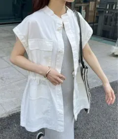 スタンドネックミリタリーベスト