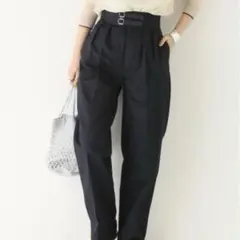 LENO リノ　ダブルベルト　グルカパンツ　ネイビーのサムネイル