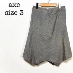 axc ロートレ・アモン　ロングフレアスカート　モノクロ　ヘリンボーン　サイズ3