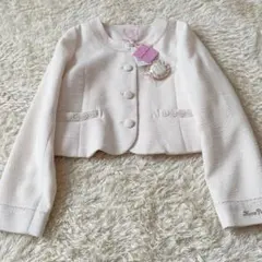 タグ付き メゾピアノ アイボリー ジャケットブローチ付き160卒業式入学式