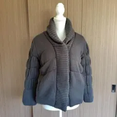 新品未使用！ ニット ダウン ブルゾン 裏地付き ダークグレー