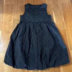 BeBeノースリーブ黒色バルーンワンピース 120