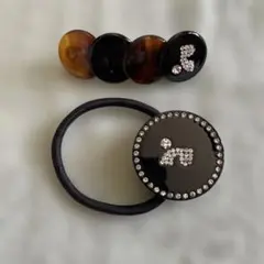 韓国発　Rest & Recreation ヘアクリップとヘアゴムセット
