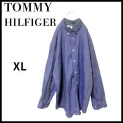 TOMMY JEANSトミージーンズ刺繍ロゴ 長袖シャツパープルXLのサムネイル