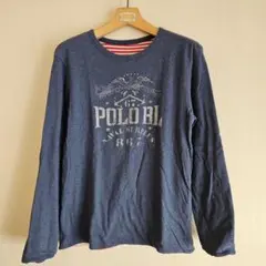 ラルフローレン リバーシブル　長袖Tシャツ ネイビーと赤ストライプ
