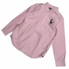 ポロ　ラルフローレン　ビックポニー　長袖シャツ　ピンク　XL(18-20)