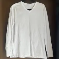 beauty&youth ホワイト Vネック 長袖カットソー