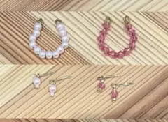69 ハンドメイド　リカちゃん用ピンクビーズと、ピンクパールのアクセサリーセット