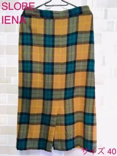 SLOBE IENA (スローブイエナ) ボタニーチェック タイトミディスカート