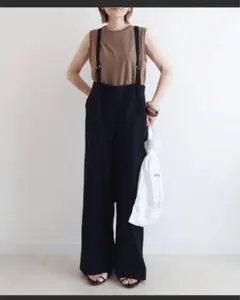 【新品未使用】CORNERS アソートサスペンダー付きストレートパンツ　M