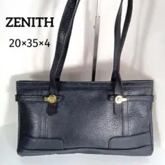 Zenith ゼニス 黒 レザー トートバッグ ショルダーバッグ　ゴールド金具