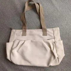 ベージュ キャンバス ショルダーバッグ