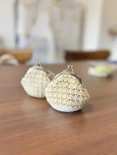ハンドメイド　がま口　小さめ　ポーチ　小銭入れ　小物入れ