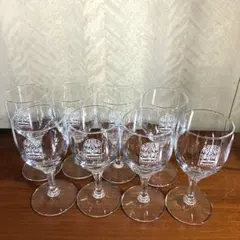 Suntory クリスタルガラス ワイングラス 8個セット ゴブレット レトロ