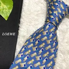 ロエベ　loewe ネクタイ　総柄　美品　古着　お洒落のサムネイル