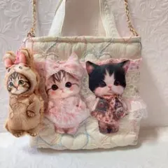 コヤンイサムチョン ブルーレース刺繍入りデニム ショルダーバッグ