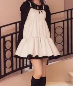 lilLilly レーステープレザーミニドレス