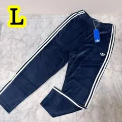 adidas オリジナル アディダス ベロア トラック パンツ L ネイビーのサムネイル