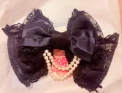 【新品タグ付き】Angelic Pretty ブラック 黒 リボン ヘアクリップ