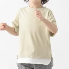 100cm GLOBAL WORK レイヤード風 Tシャツ ベージュのサムネイル