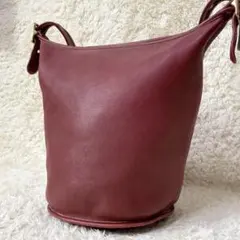 美品✨ オールドコーチ ダッフルサック バケツ型 グラブタンレザー レッド