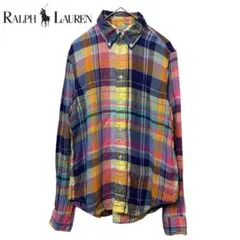 Ralph Lauren ポニーロゴ マドラスチェック リネン 長袖 シャツ - メルカリ