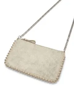 ZARA チェーンショルダーバッグ ベージュ スタッズ