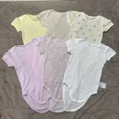 ユニクロベビー　UNIQLO 半袖コットンメッシュロンパース　肌着　6枚セット