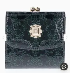 ANNA SUI 二つ折り財布 がま口 エナメル 花柄　グリーンのサムネイル