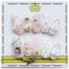 ネイルチップ オーダー受付中 量産型 ワンホン ピンク ちゅるん 韓国 y2k