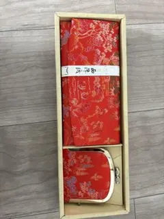 和装小物セット がま口財布 袱紗 赤色