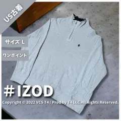 【US古着】 IZOD スウェット L グレー ハーフジップ ✓3781