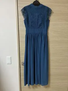 Andemiu レース切替シフォンドレス　Sサイズ