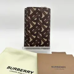 未使用品✨ バーバリー 三つ折り財布 TB柄 モノグラム コンパクト ブラウン