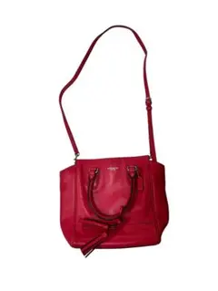 COACH コーチ 2WAY レザー ハンドバッグ ショルダーバッグ 赤